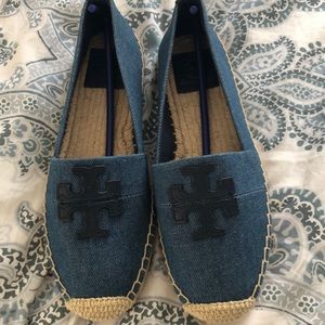 Tory Burch chambray flat espadrilles